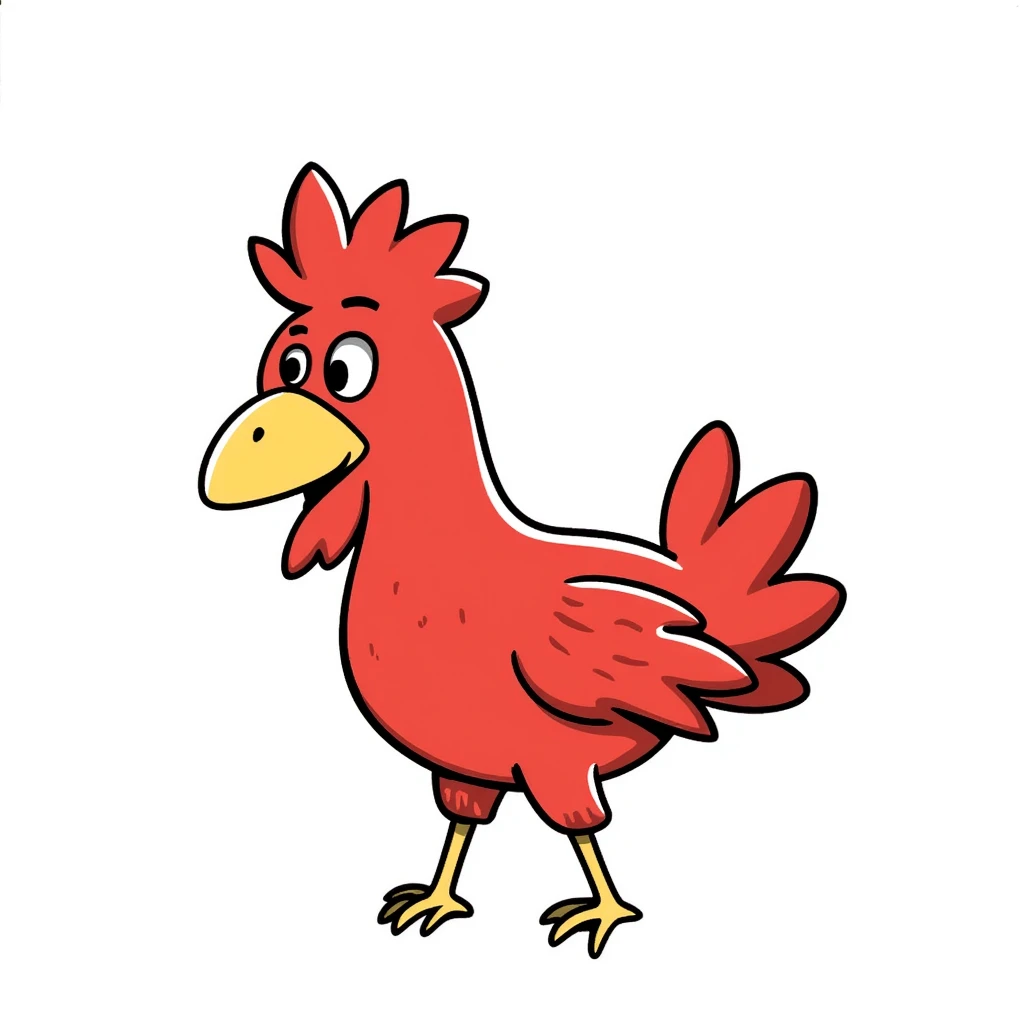 Red chocobo from Final Fantasy, large red bird-like mount with yellow beak emoji