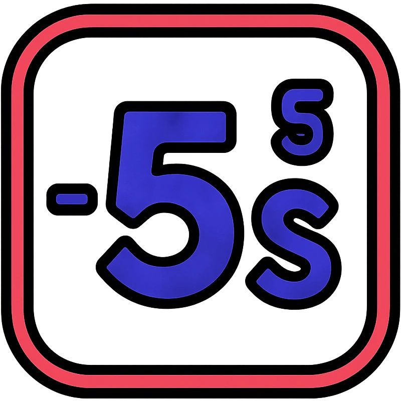 -5s with - and 5 in darker cosmic liquid metal mercury-like purple and blue, s as small subscript, dark red neon glow border emoji