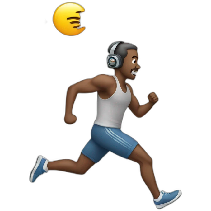 guy running with radio emoji
