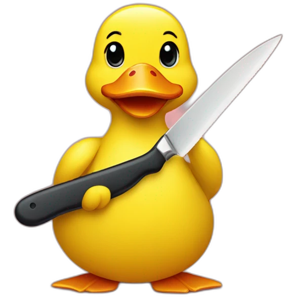 yellow duck holding a knife  emoji