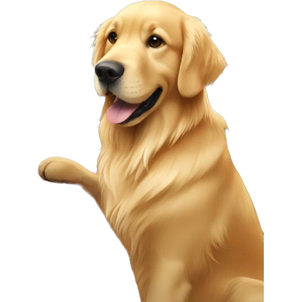 golden retriever having a dinner party emoji