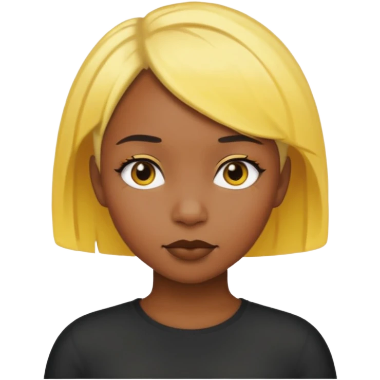 black girl with short yellow hair emoji