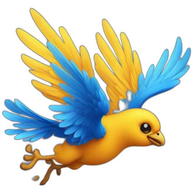 Phœnix Blue color flying emoji