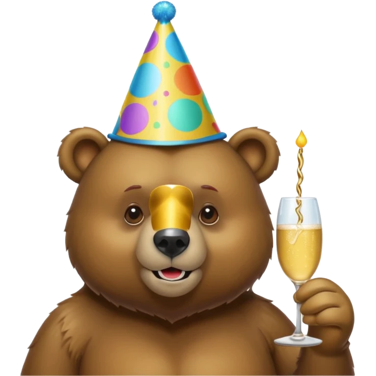 Bear in a party  emoji