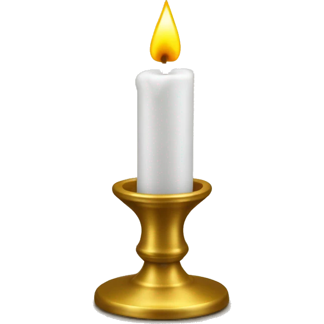 White Candle on golden candlestick emoji