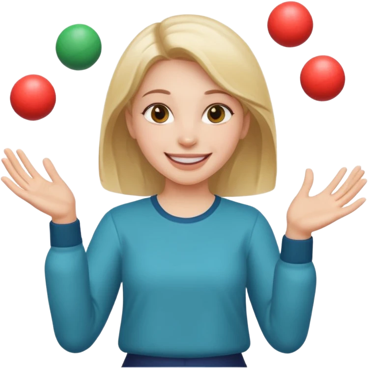 a girl juggling  with two hands  emoji