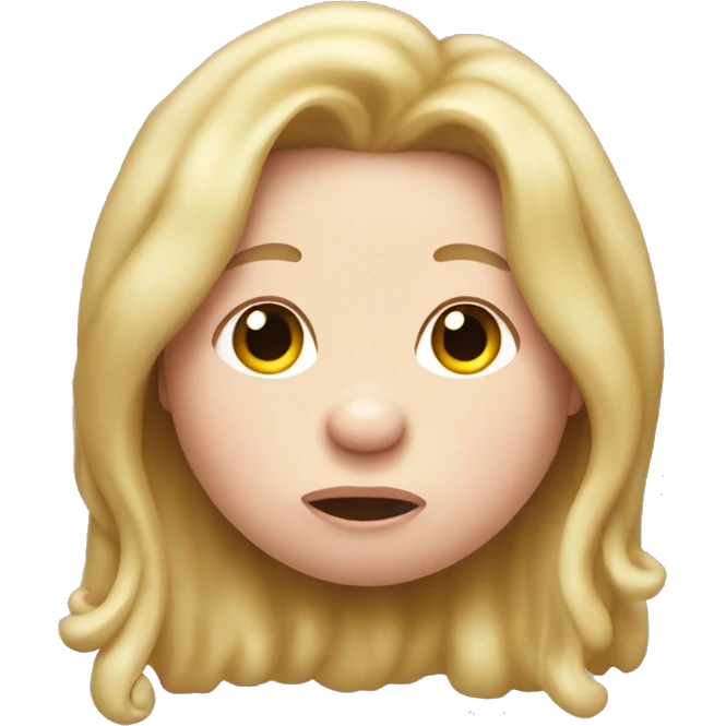 greasy pig with long blonde hair emoji