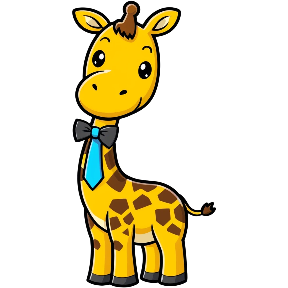 Giraffe wearing a bow tie while dancing  emoji