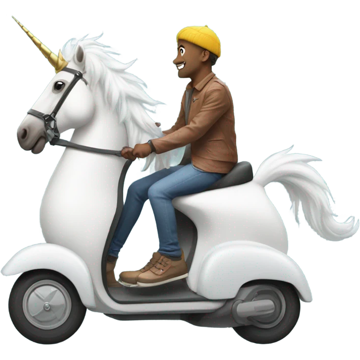 unicorn riding a scooter emoji