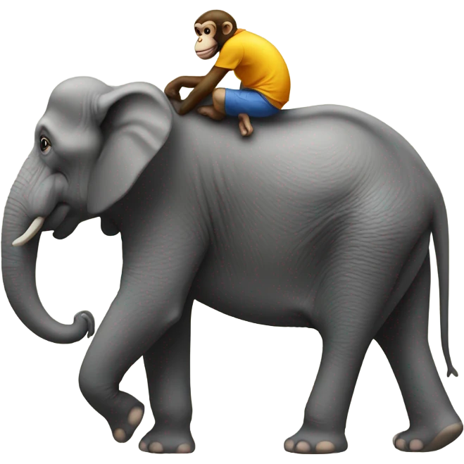 monkey on elephant emoji
