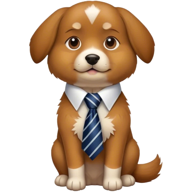 dog wearing a tie emoji