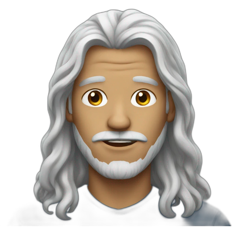 man with long hair emoji