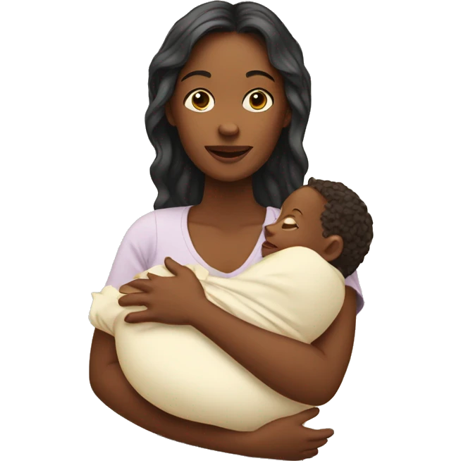 a woman holding a baby emoji