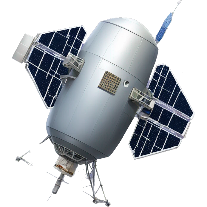 artificial satellite with radio antenna controlled by artificial intelligence emoji