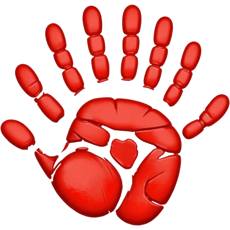 Red handprint emoji