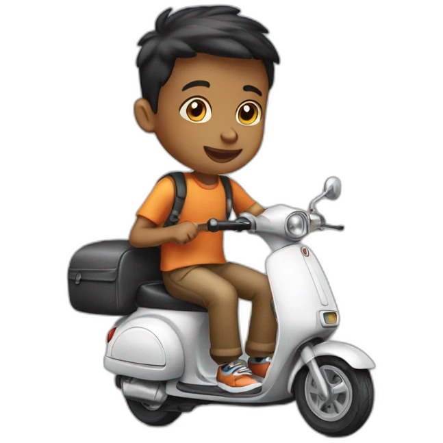 young-boy-fix-his-scooter emoji