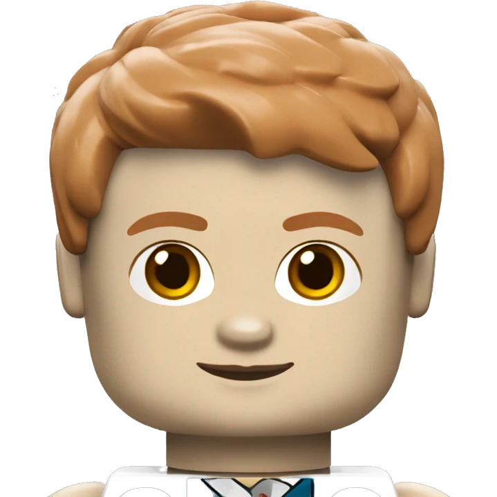 Lego minifig white skin red short hair emoji