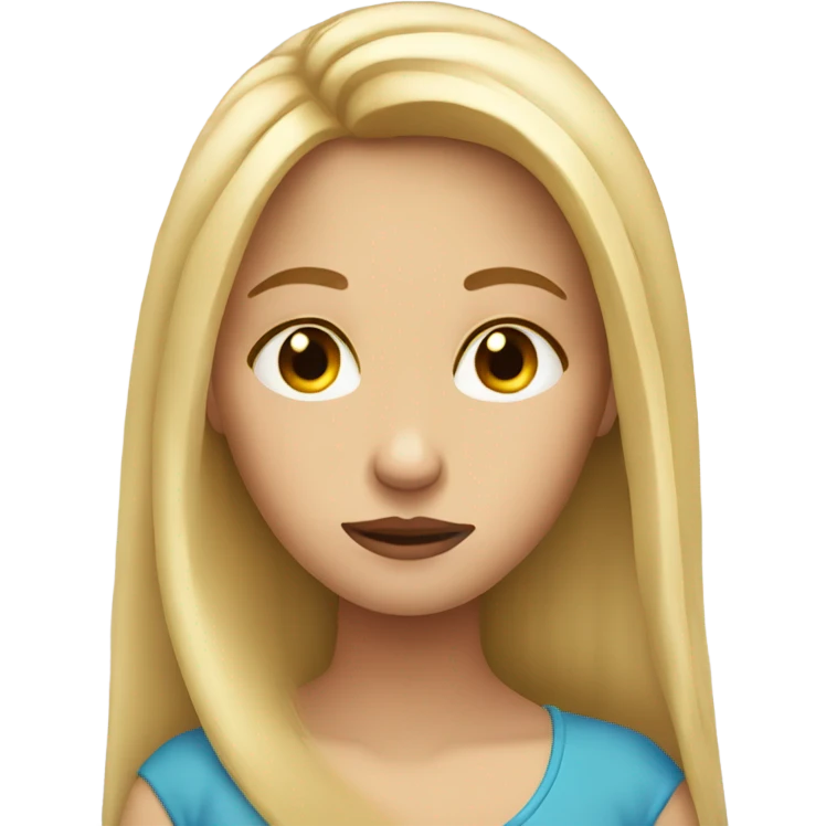 Bored girl long blonde hair  emoji