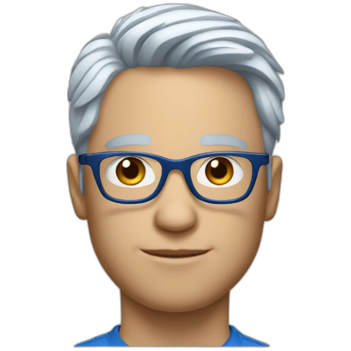 Blue polo strong white guy with glasses emoji
