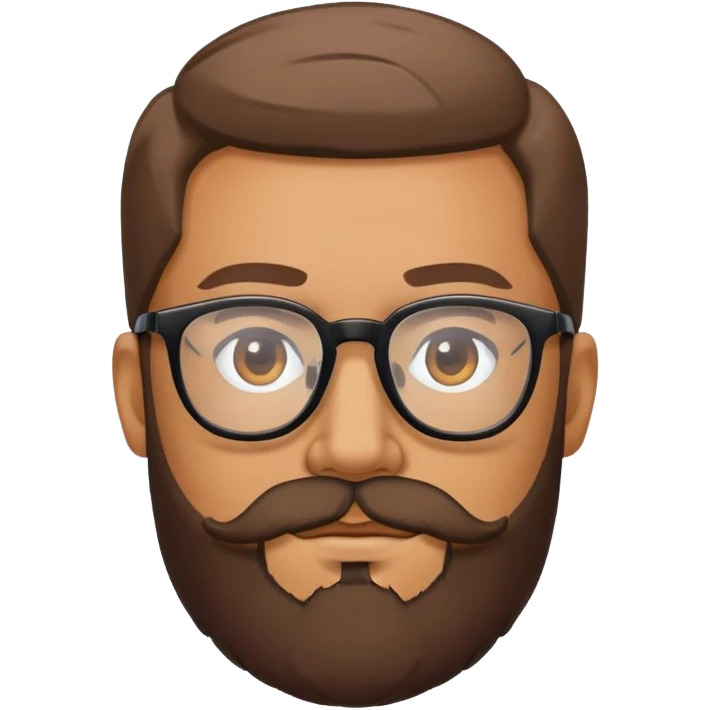 Hombre con barba y lentes emoji