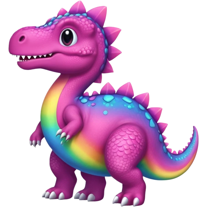 A pink rainbow dinosaur emoji