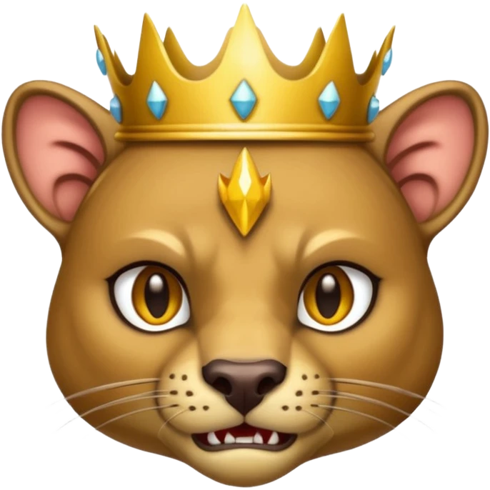 Fossa animal wearing a crown is angry emoji