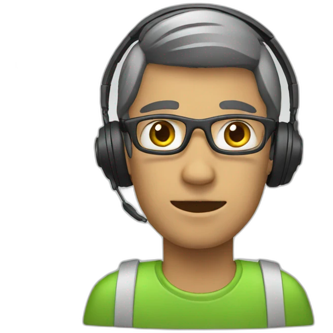 person with headset emoji