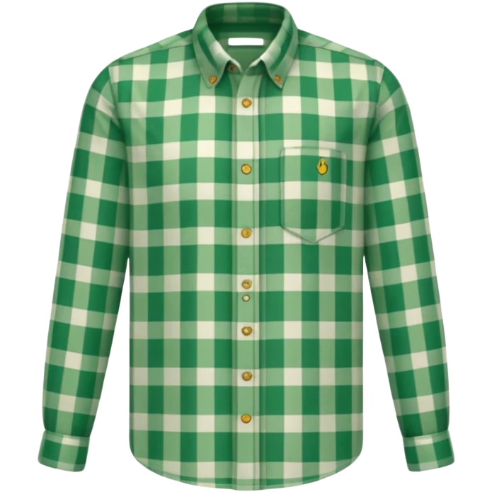 Camisa manga longa xadrez verde emoji