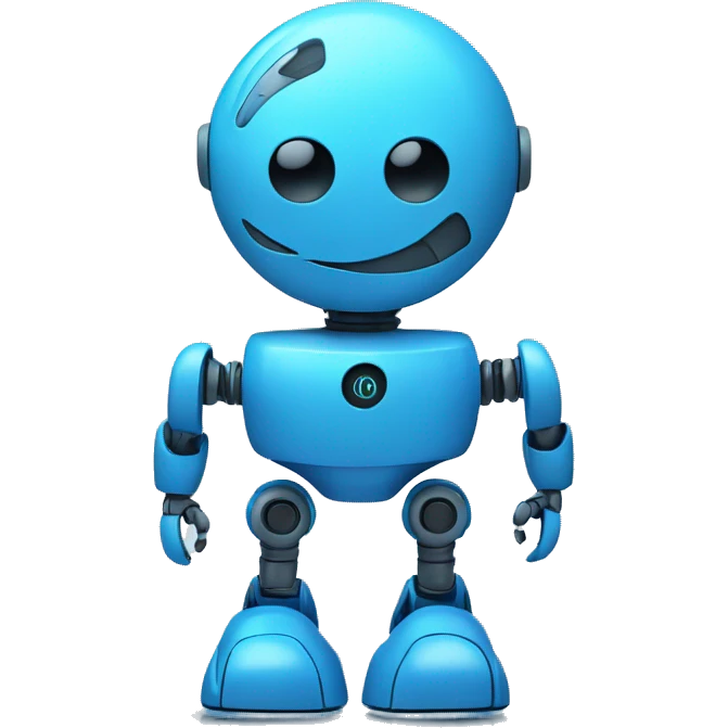 An AI robot, with digital elements in the background to emphasize its mental abilities in blue color emoji