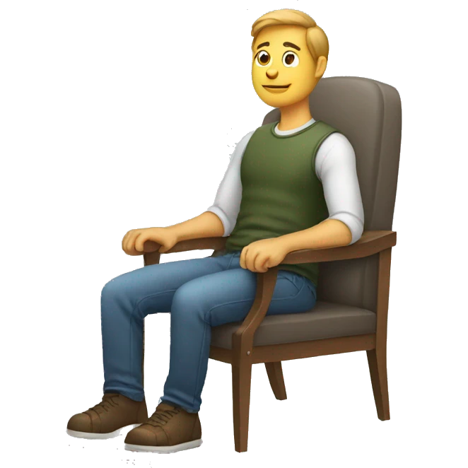 man sitting on chair sideways emoji