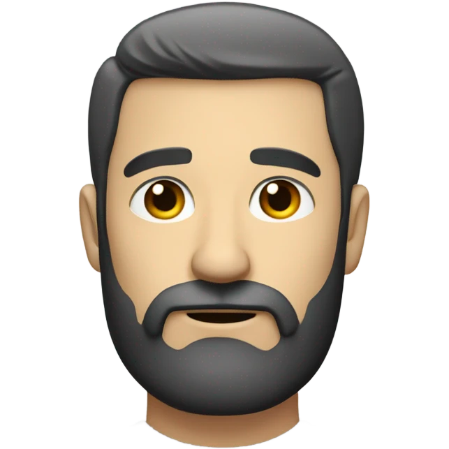 white man, dark hair, beard, head and shoulders, pondering emoji