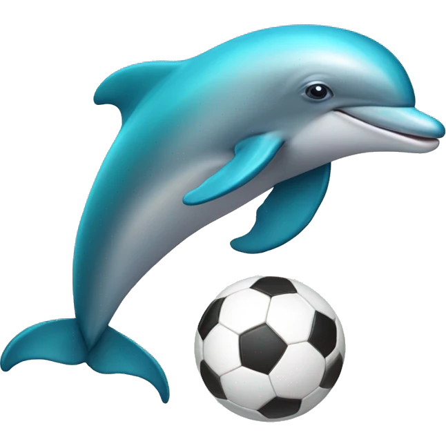 Dolphin playing soccer emoji