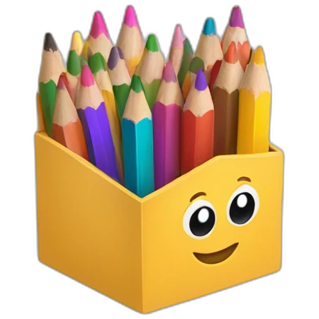 box of pencils color emoji