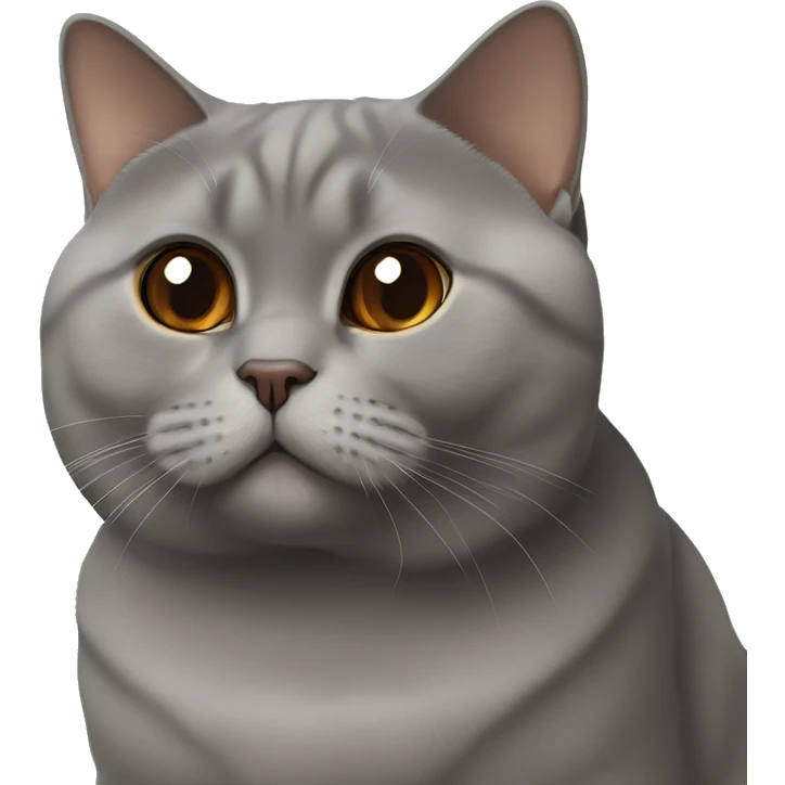Choclate british shorthair with Brown eyes sitting  emoji