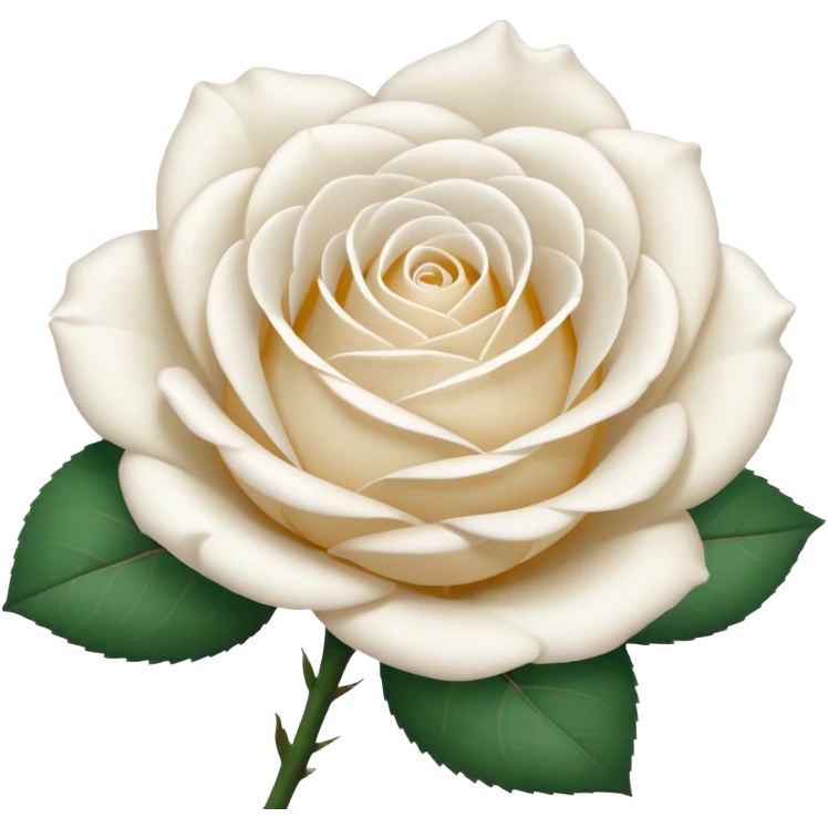 white rose, without green leaves, just flower emoji