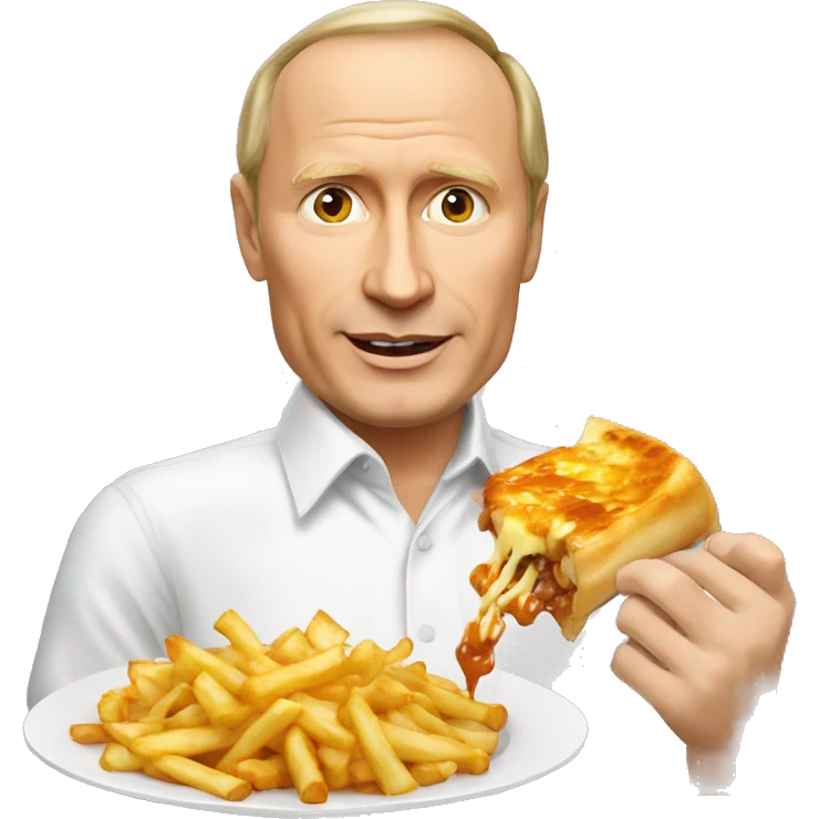 Vladimir Poutine qui mange une poutine emoji