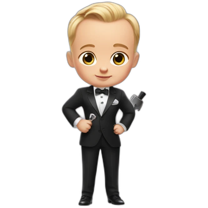 rich boss baby with a sppon emoji
