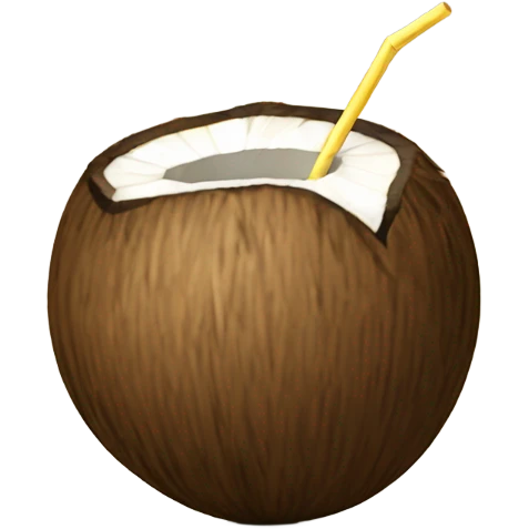 coconut with a straw in it emoji