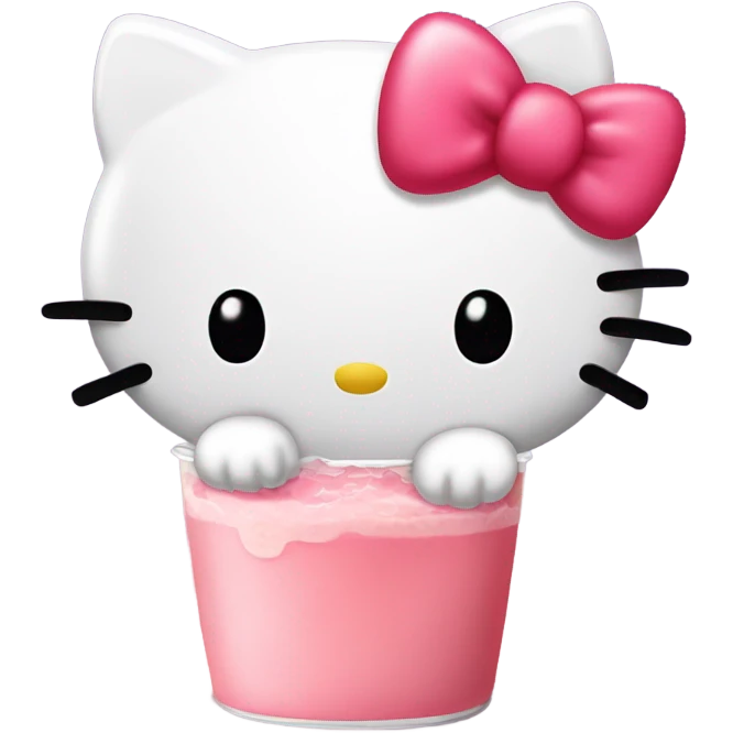 Hello kitty drinking boba  emoji