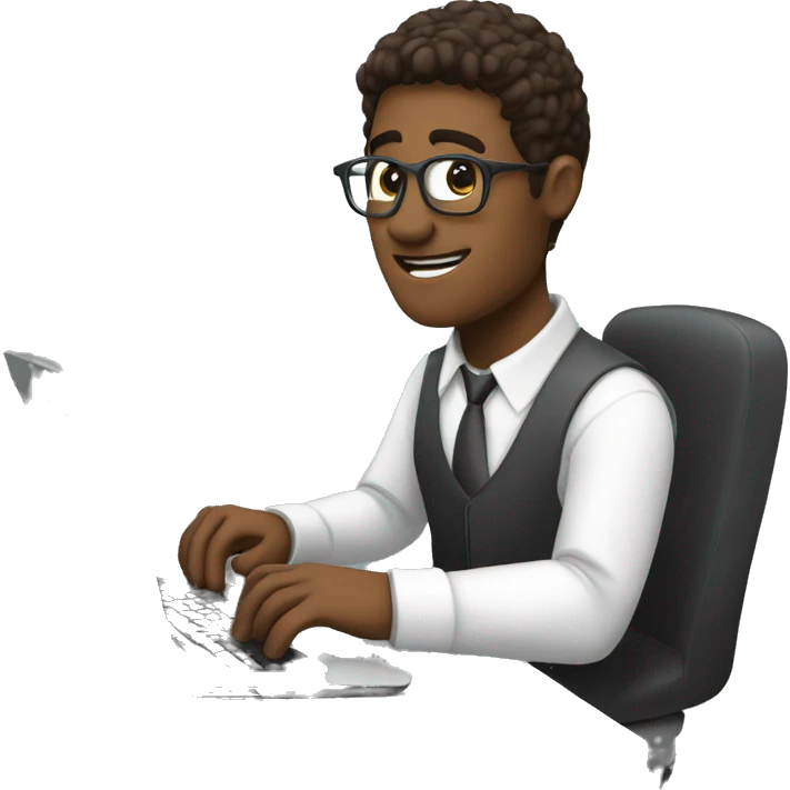 programmer working on his computer and earn money from his computer  emoji