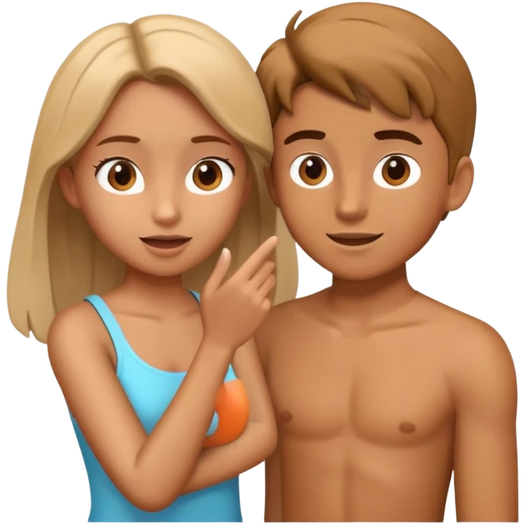 generate realistic detailed boy and girl talks 3d style  emoji
