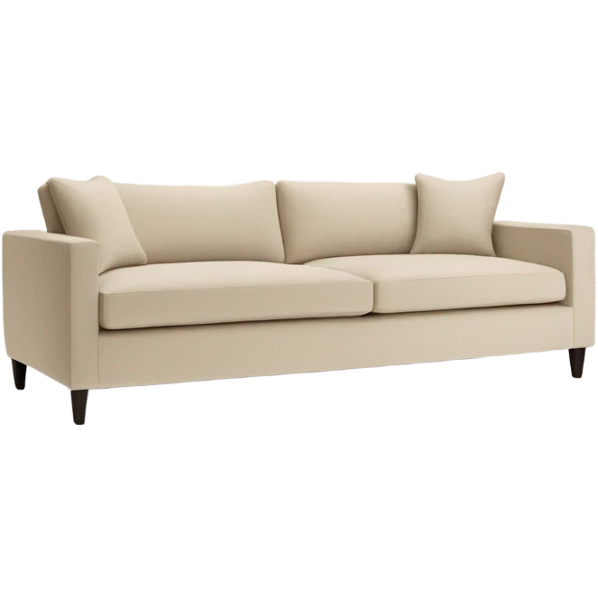 beige pottery barn sectional sofa emoji