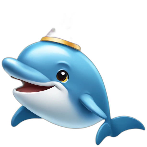 dolphin birthday hat emoji