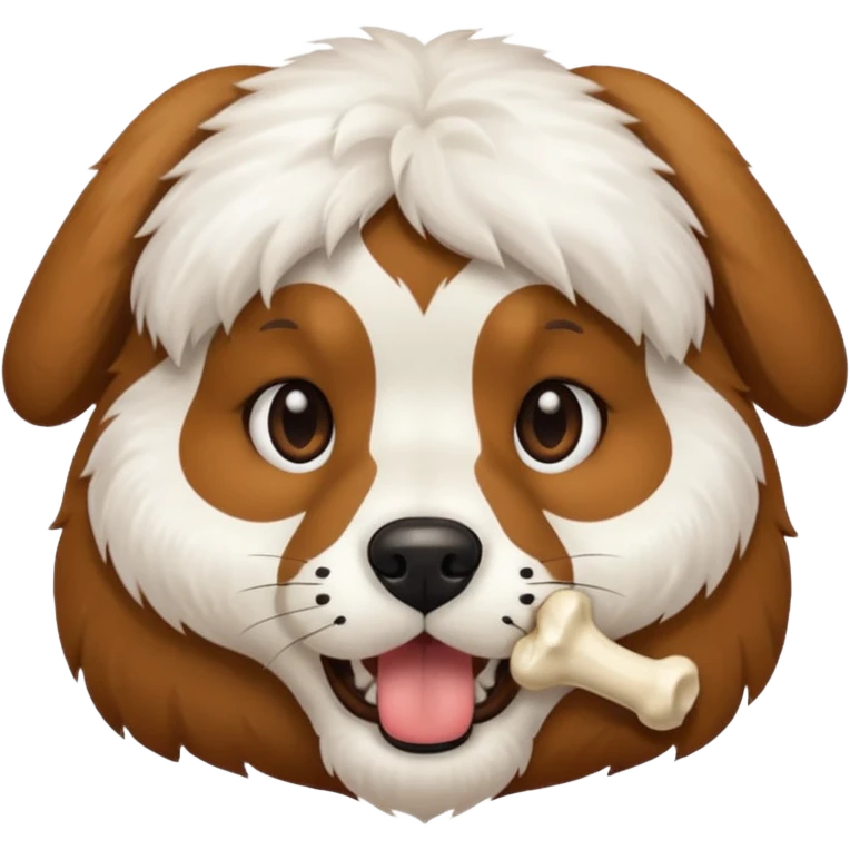 dog faace with bone in mouth emoji
