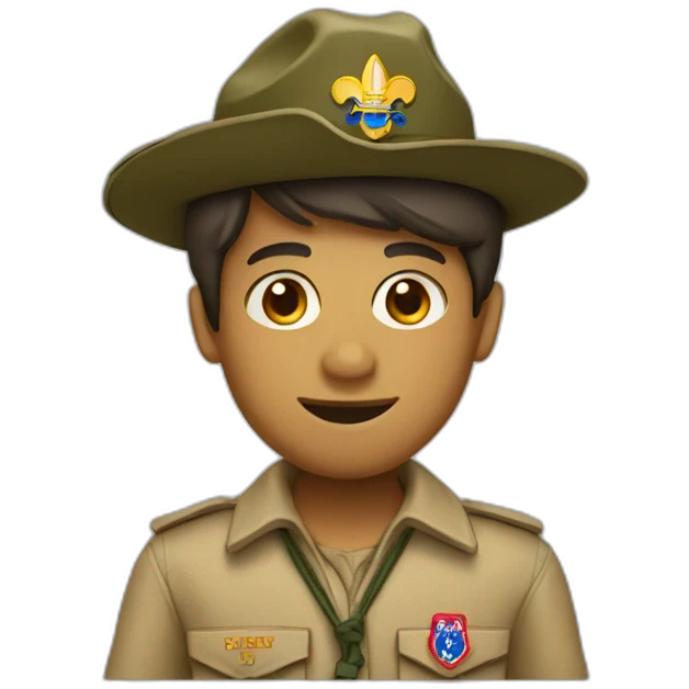 French boyscout with a campaign hat emoji
