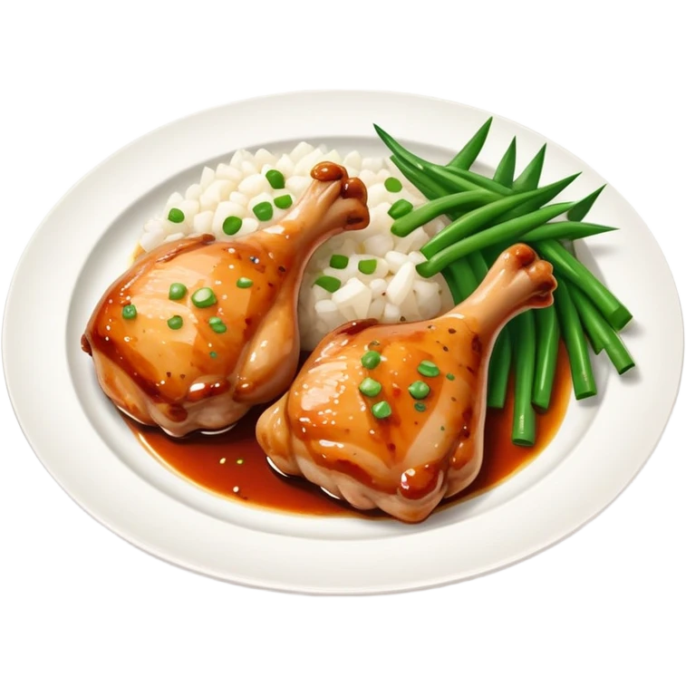 Plate of chicken thigh with scallions  emoji
