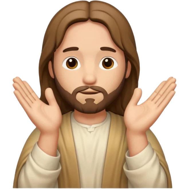 Jesus emoji, praying hands, soft colors emoji
