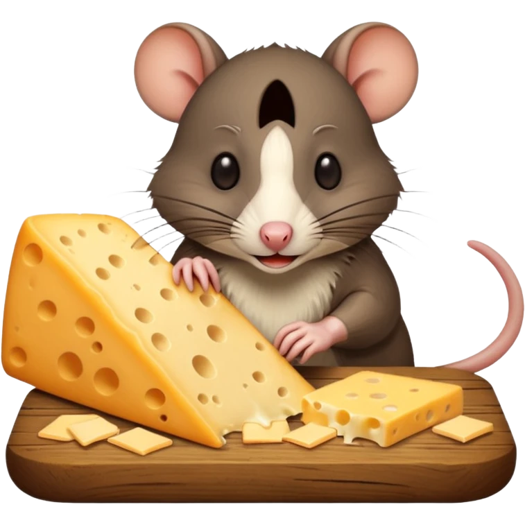 make a rat eating cheese emoji