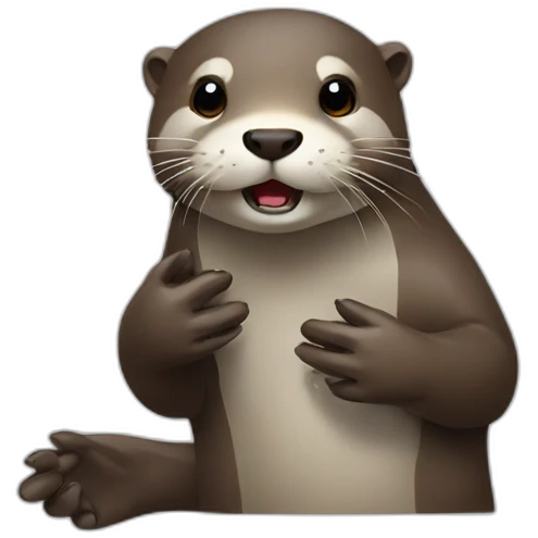 Otter with a wounded hand emoji