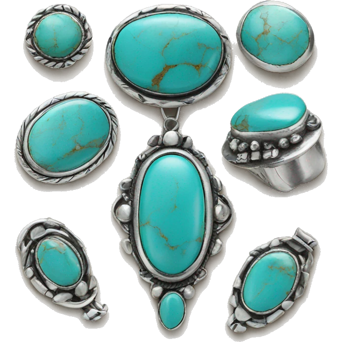 Western silver turquoise jewelry  emoji